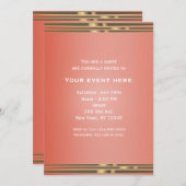 コーラルピーチディップシックエレガントパーティの招待状 招待状 (正面/裏面)
