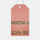 コーラルピーチディップ&金ゴールドシックエレガントパーティーフェイト ギフトタグ (裏面)