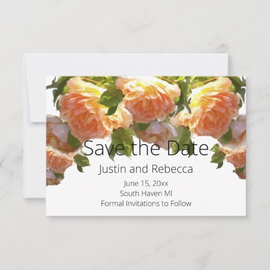 コーラルピーチバラオレンジフローラ セーブザデート (正面)