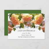 コーラルピーチバラオレンジフローラ セーブザデート (正面/裏面)