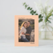 コーラルピーチバーチカルフォトミニマル結婚リスト セーブザデート (スタンド正面)