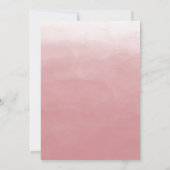 コーラルピーチピンクウォーターカラーホワイトシンプル結婚ズ 招待状 (裏面)