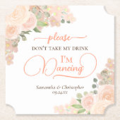 コーラルピーチフローラは私の飲み物を取結婚らない ペーパーコースター (正面)