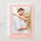 コーラルピーチフローラフォト写真ボタニッ結婚クス 招待状 (裏面)