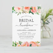 コーラルピーチフローラブライダルシャワールンチョン 招待状 (スタンド正面)