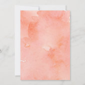 コーラルピーチフローラ幾何ブライダルシャワー 招待状 (裏面)