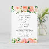 コーラルピーチフローラ結婚式招待状 招待状 (スタンド正面)