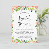 コーラルピーチブライダルシャワーフローラ招待状 招待状 (スタンド正面)