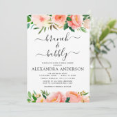 コーラルピーチブランチ&バブリーブライダルシャワーフローラ 招待状 (スタンド正面)