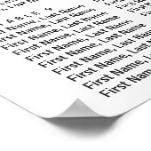 コーラルピーチホワイトフローラ結婚のシーティングチャート ポスター (角)