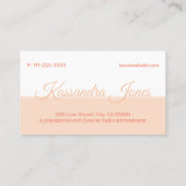 コーラルピーチホワイトミニマリストハンドレット平野 名刺 (裏面)