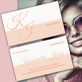 コーラルピーチホワイトミニマリストハンドレット平野 名刺