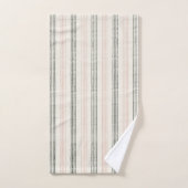 コーラルピーチミニマルストライプリストBoho バスタオルセット (ハンドタオル)