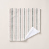 コーラルピーチミニマルストライプリストBoho バスタオルセット (ウォッシュタオル)