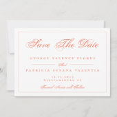 コーラルピーチモダンエレガント写真 セーブザデート (正面)