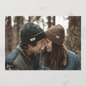 コーラルピーチモダンエレガント写真 セーブザデート (裏面)