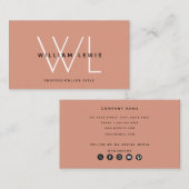 コーラルピーチモダンミニマリストのソーシャルメディアのアイコン 名刺 (正面/裏面)