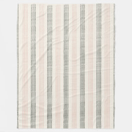 コーラルピーチモダンミニマルストライプリスト フリースブランケット