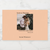 コーラルピーチ感謝していラヴ結婚アンドフォトミニ リキュールボトルラベル (シングルラベル)