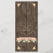 コーラルピーチ素朴フローラ結婚のメニューカード メニュー (裏面)