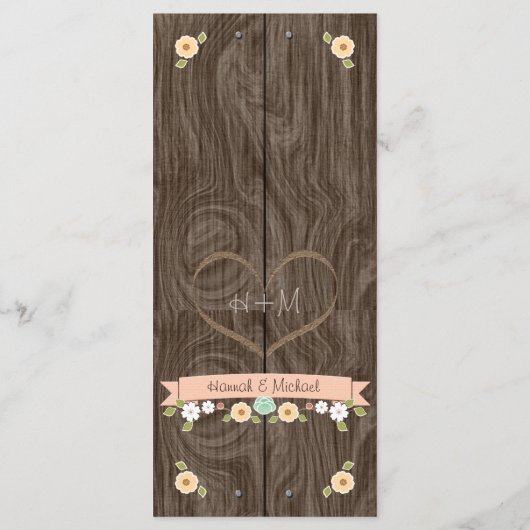 コーラルピーチ素朴フローラ結婚のメニューカード メニュー (裏面)