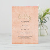 コーラルピーチ結婚のインスタントデジタルダウンロード 招待状 (スタンド正面)