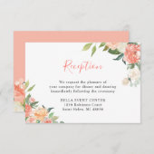 コーラルピーチ結婚フローラ詳細披露宴 エンクロージャーカード (正面/裏面)