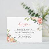 コーラルピーチ結婚フローラ詳細披露宴 エンクロージャーカード (スタンド正面)