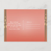 コーラルピーチ&シャイニーモダン金ゴールド日付の保存 案内ポストカード (裏面)