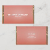 コーラルピーチ&金ゴールドディップシックグラモールグラム 名刺 (正面/裏面)