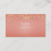 コーラルピーチ&金ゴールドドットディップシックグラモールグラム 名刺 (裏面)