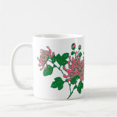 コーラルピ中国のンクに咲くクモの菊 コーヒーマグカップ (左)
