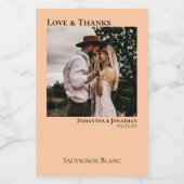 コーラルピ結婚ーチのフォトラブ&ミ感謝していニー ワインラベル (シングルラベル)