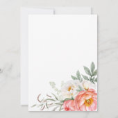 コーラルフェミニンピーチフローラ40歳の誕生日 招待状 (裏面)