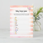 コーラルフラミストライプのンゴベビー絵文字ゲームカード 招待状 (スタンド正面)