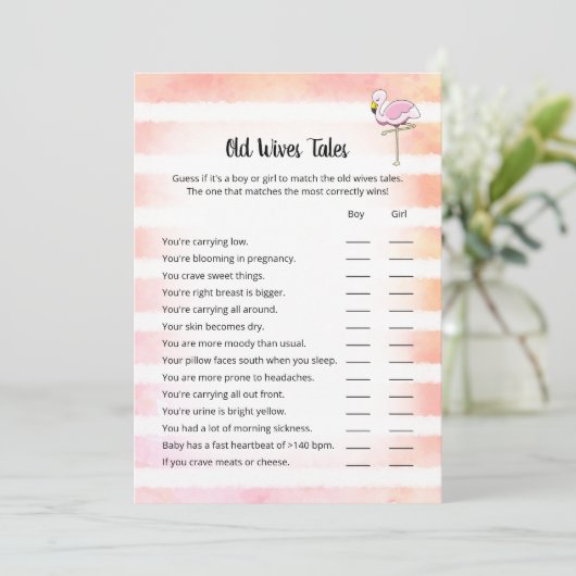 コーラルフラミストライプのンゴ旧妻テイルズシャワーカード 招待状 (スタンド正面)