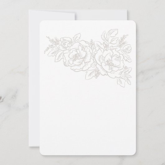 コーラルフラワーコーナーエレガントな結婚式 招待状 (裏面)