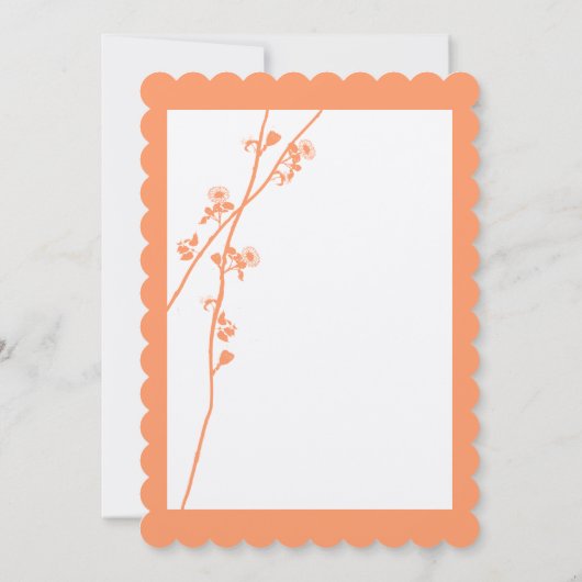 コーラルフラワーズグレーフォントワイルドフラワーブランチ結婚ズ 招待状 (裏面)
