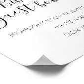 コーラルフラワーズバイブル結婚ゲストブックズサイン ポスター (角)