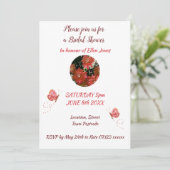 コーラルフラワーズバタフライカントリーブライダルシャワー 招待状 (スタンド正面)