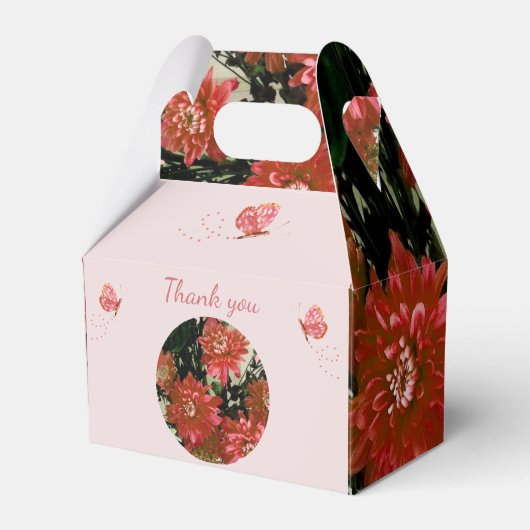 コーラルフラワーズバタフライフローラありがとう フェイバーボックス (正面サイド)