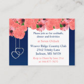 コーラルフラワーズ アンド ネイビーブルー エンクロージャーカード (裏面)