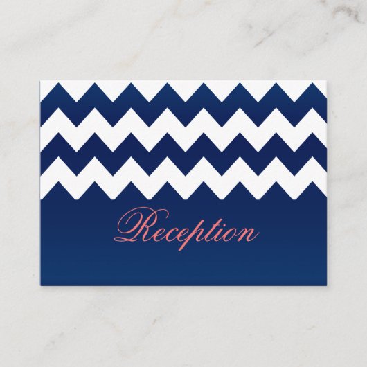 コーラルフラワーズ アンド ネイビーブルー エンクロージャーカード (正面)