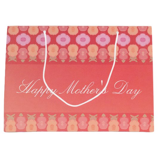 コーラルフローラアート ラージペーパーバッグ (正面)