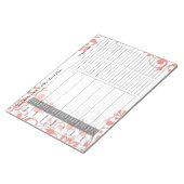 コーラルフローラウィークリーパーソナライズされたクメニュープランメモ帳 ノートパッド (アングル)