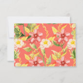 コーラルフローラウェディングRSVP 出欠カード (裏面)