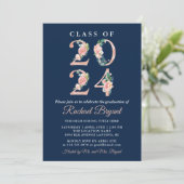 コーラルフローラクラス2024ネイビーブルー卒業 招待状 (スタンド正面)