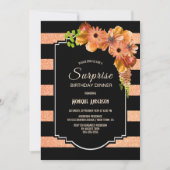 コーラルフローラサプライズ誕生日ディナーパーティー 招待状 (正面)