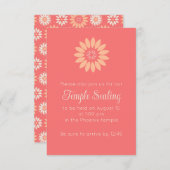 コーラルフローラテンプルシーリング招待状 (正面/裏面)