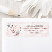 コーラルフローラマーブルモノグラム ラベル (インサイチュ)